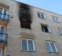 Názorná fotografie vyhořelého bytu v Hradci Králové - aneb prováděné sanace a vysoušení